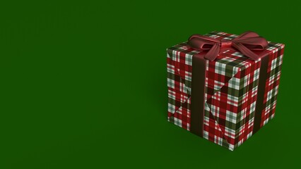 Wall Mural - Plaid christmas gift box