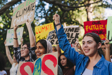 Wall Mural - Youth actvists fighting against global warming and climate change