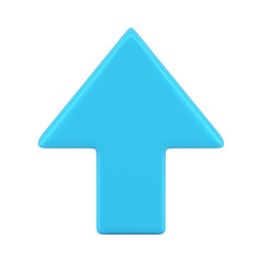 Bright blue up direction arrow success business presentation element realistic 3d icon
