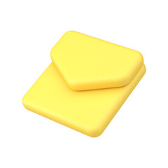 Poster - Glossy yellow envelope diagonally placed new message online notification 3d icon isometric