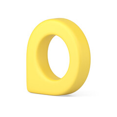 Poster - Yellow map pin 3d icon isometric cyberspace location search internet notification realistic