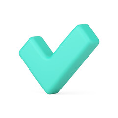 Poster - Green glossy diagonal positive checkmark done confirmed success vote choice isometric 3d icon