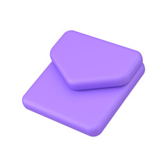 Poster - Realistic purple envelope isometric 3d icon new message internet chat notification