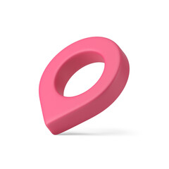 Poster - map pin with hole vertical diagonally location 3d icon realistic