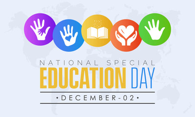 Vector illustration design concept of National Special Education Day observed on December 2