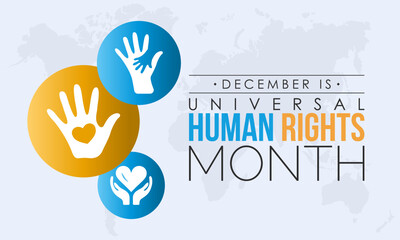 Vector illustration design concept of Universal Human Rights Month observed on every December