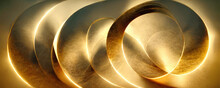 Abstract Golden Circle Shapes With Light Effect
