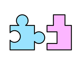 
Picture of two different puzzle pieces that don't fit together