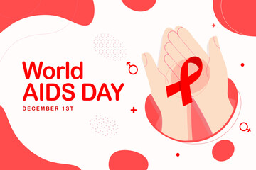 Flat world aids day background