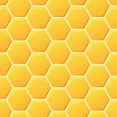 Poster - Honeycomb seamless pattern. Abstract geometric yellow honeycomb seamless pattern. Hexagon pattern. Vector illustration