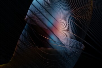 Aufkleber - Beautiful Geometric colorful abstract image in spiral. Starburst dynamic wave. 3d rendering illustration Background pattern for design.