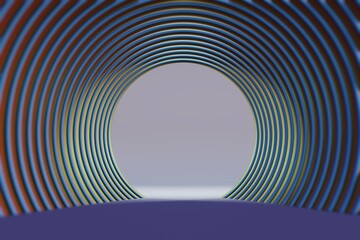 Aufkleber - Abstract scene background. Product presentation, mock up. geometric  shiny swirl background. Starburst dynamic rings. 3d rendering illustration Background pattern for design..