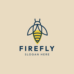 firefly line art logo minimalist vector illustration design