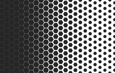 Poster - abstract black hexagon technology pattern consists of different hexagons isolated on white backgroun