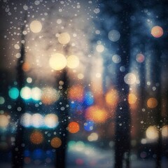 Poster - Bokeh falling snow