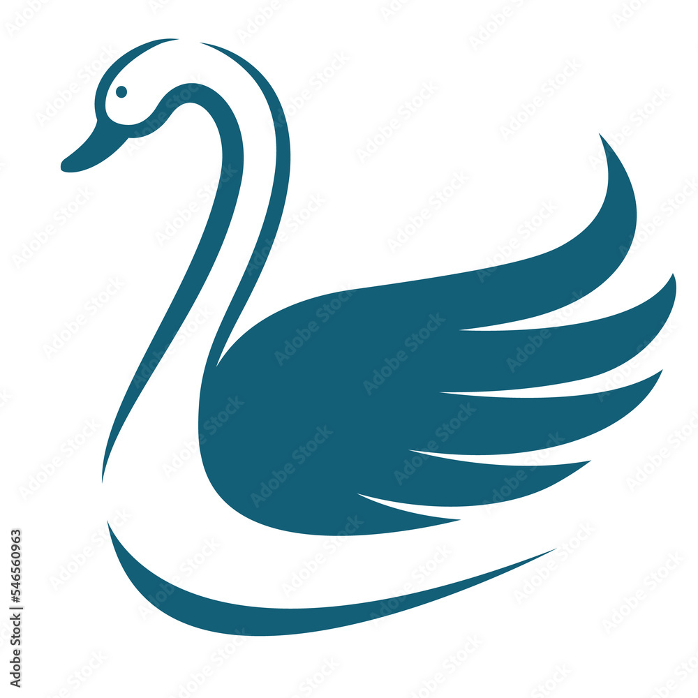 Vector of swan design isolated on transparent background. Wild Animals ...