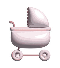 Poster - pink pram Its Girl