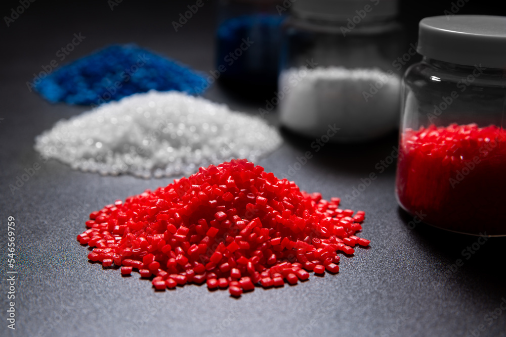 Red Polymer color red blue and white plastic polymer petrochemical product as ...