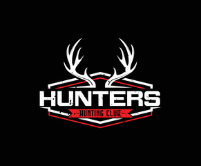 hunters hunting club logo design template
