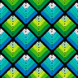 Seamless knitted pattern in the form of gradient rhombuses is crocheted with multi-colored threads. Patchwork style. Analog color combinations.