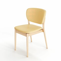 Sticker - 3D rendering of a beige chair isolated on a white background