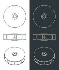 Wall Mural - Water pump impeller drawings