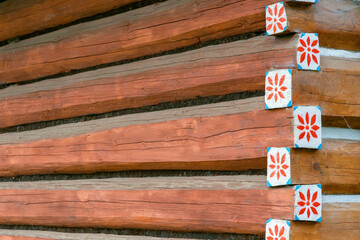 Wall Mural - Old wooden houses in village Osturna, Spiska magura region, Slovakia