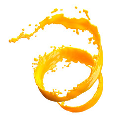 Canvas Print - orange juice splash isolated on white background