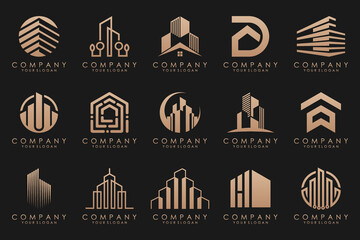 Set of Building, Real Estate, and Construction logo design inspiration.