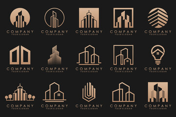 Wall Mural - Set of Building, Real Estate, and Construction logo design inspiration.