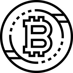 Sticker - bitcoin outline icon