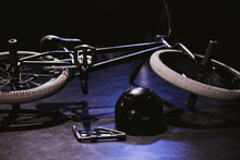 Bmx Bicycle And Helmet