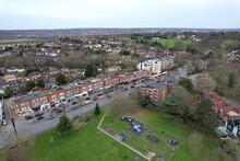 Chigwell Essex UK Drone Aerial View High Street And Residential Roads