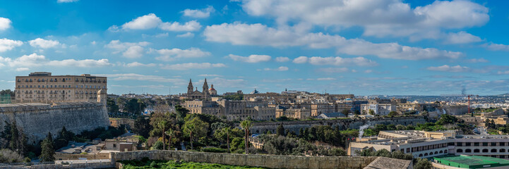 Wall Mural - Panoramic view of Valletta old town in Malta