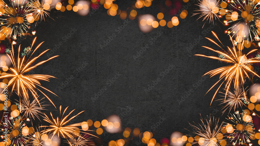 Happy New Year 2025 Hintergrund-Banner – Schwarz-Gold, Für Silvester-Fotos & Party-Deko