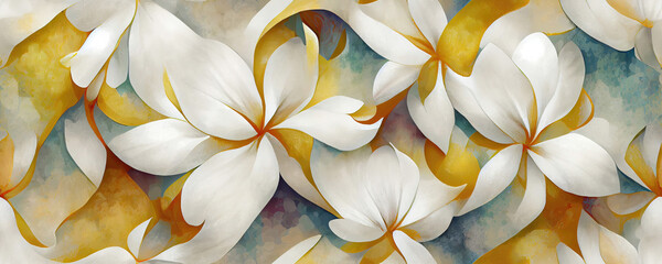 Wall Mural - Beautiful frangipani flower background