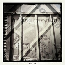 Train Cars Graffiti Abstract With Old Photo Frame.