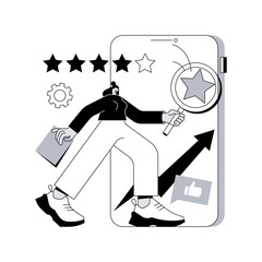 Poster - online reputation management abstract concept vector illustration. online reputation management, pos