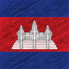 Wall Mural - 9 November Cambodia Independence Day Flag Design