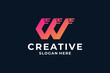 © Dendika - Creative letter W logo design with digital, fast, connection concept.