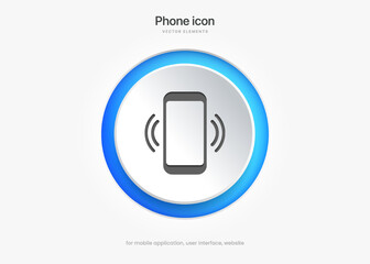 Aufkleber - 3d phone button icon, incoming call, calling, mobile, voice talk, contact symbol. Accept call. Social media sign for website, mobile app, UI, UX, GUI.