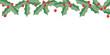 Weihnachtskarte mit Ilex Zweige mit Beeren,
Vektor Illustration isoliert auf weißem Hintergrund
