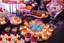 Buffet With Assortment Of Sweet Desserts