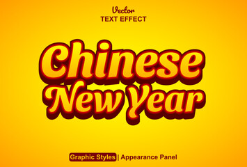 Poster - happy chinese new year text effect with graphic style and editable.