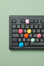 Keyboard With Soft Balls In Place Of Buttons.