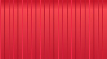 Vector red metal roof siding. Warehouse metal wall texture. Sea cargo container wall, top view. Iron waves panel, front side. Industrial construction zinc materials pattern. Corrugated board fence