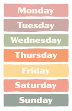 Days Of The Week With A Monday Start