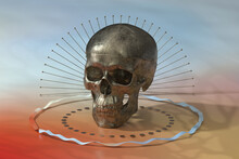 3D Golden Skull