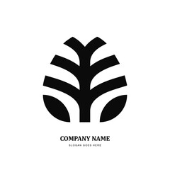 Wall Mural - luxury leaf sprout logo design