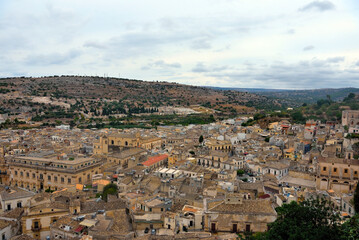 Wall Mural - panorama of the historic center of Scicli Sicily Italy